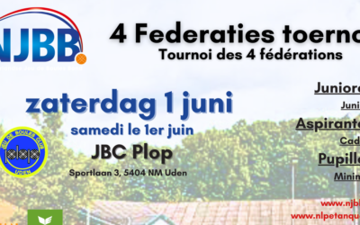 4-Federatiestoernooi op zaterdag 1 juni in Nederland!